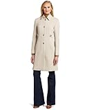 Calvin Klein Women's Birdseye Side Tab Coat, Flax, 2