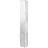 Silver Floor Lamp with Rattan Shade