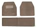 A Set of 3 Plush Carpet Floor Mats - 2 Front and 1 rear runner - Tan