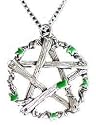Pentacle Silver-Tone Pewter Celtic Pentagram of Pan Pendant Necklace