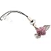 Pink Jeweled Paved WINGED HEART Cell Phone Charm