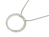 Silver Crystal Round Circle of Love Necklace Fashion Designer Jewelry 18