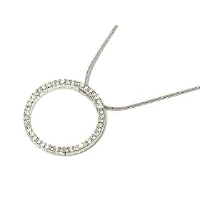 Silver Crystal Round Circle of Love Necklace Fashion Designer Jewelry 18