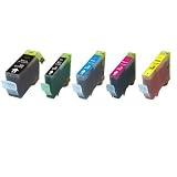 5-Pack w/ Chip Non-OEM Ink for Canon PGI-5BK CLI-8 Pixma MP500 MP530 MP600 MP800 iP4200 iP4300 iP4500 iP5200 iP5200