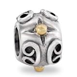 Authentic Pandora Jewelry Silver with 14k Yellow Gold Victorian Design with Gold Ball Charm