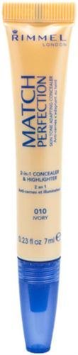 RIMMEL Match Perfection 2in1 010 Ivory Concealer & Highlighter 7ML