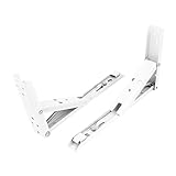 uxcell アングルブラケット　棚受け金具　90度　棚　ターナー　ブレース　折りたたみ式　バネ　ライトグレー　2個