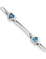 14k Gold White Gold 2.9ct. Blue Topaz Bracelet