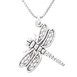 Three Dimensional Dragonfly Pendant in Sterling Silver on an 18" Rhodium and Sterling Box Chain, #8100