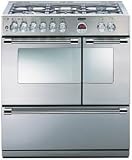 Sterling 80cm Dual Fuel Range Cooker c/w 5 Burner Gas Hob *Needs A 60mm Gap At The Sides To Allow The Door To Open* Black (STERLING800DF_BK)