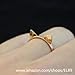 ELBLUVF 18k Rose Gold Plated Stainless Steel Cat Ears Cat Ring Size 7 For Womens