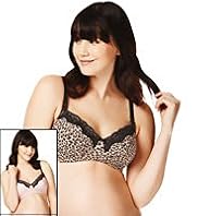 2 Pack Maternity Cotton Rich Assorted Non-Wired B-H Bras