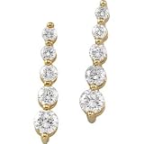 Journey Diamond Earrings 14k Yellow-gold 1 CT TW Polished earrings