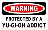  : WARNING PROTECTED BY YU-GI-OH ADDICT Long Sleeve Mock T-Shirt