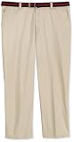 626 Blue Flat-front Belted Twill Pants