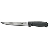 R H. Forschner by Victorinox 7-Inch Straight Boning Knife, Black Fibrox Handle