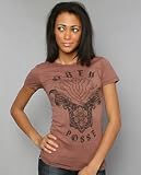 Obey The Lotus Swords T-Shirt in Mahogany,T-shirts for Women