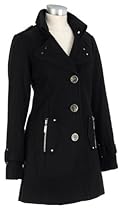 Hot Sale Green with Envy Wool Blend Silver Hardware and Back Buckle Dress Coat - Raisin (X-Small)