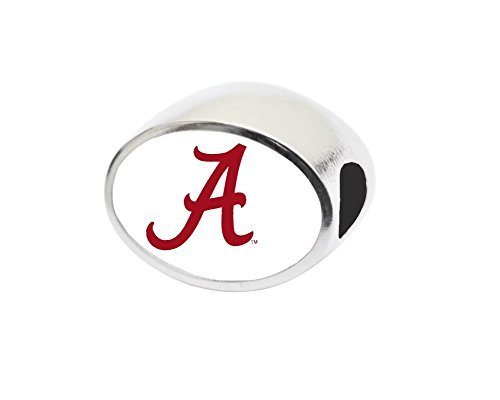 University of Alabama Bead Fits Large Hole Bead Bracelets Like Pandora, Chamilia, Biagi, Zable, Troll
