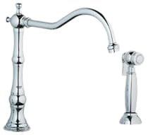 Hot Sale Grohe 20 130 000 Bridgeford High Profile Wideset Kitchen Faucet with Side Spray, StarLight Chrome (Handles Not Included)