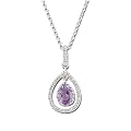 14K White Gold Amethyst & Diamond Necklace