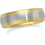 14K Two-Tone Gold Comfort Fit Wedding Band For Men and Women - Sizes 5 - 12.5