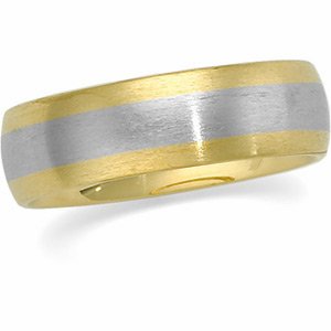 14K Two-Tone Gold Comfort Fit Wedding Band For Men and Women - Sizes 5 - 12.5