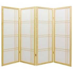 Fireplace Sized - Double Cross Japanese Shoji Folding Screen Room Divider ( Natural ) 6... by Fireplace Screens