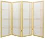 Fireplace Sized - Double Cross Japanese Shoji Folding Screen Room Divider ( Natural ) 6 Panel