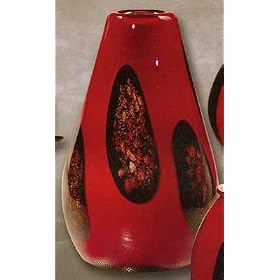 Tear Drop Vase In Red And Black
