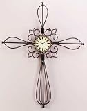 Rustic Metal Cross Wall Clock