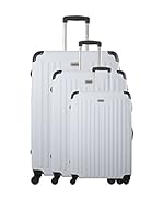 AMERICAN TRAVEL Set de 3 trolleys rígidos (Blanco)