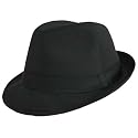Classic 100% Cotton Black Fedora Hat