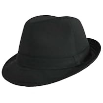 Classic 100% Cotton Black Fedora Hat