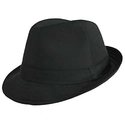 Classic Black Fedora Hat(65% polyester 35% wool)