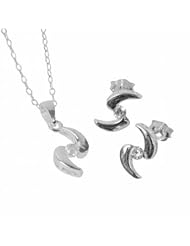 The Olivia Collection Sterling Silver Swirl Pendant and Stud Earrings Set