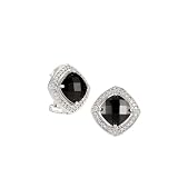 Sterling Silver Fancy Cut Black Cubic Zirconia Earrings by Crislu