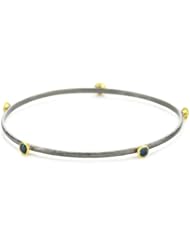 GURHAN "Skittle" Blackened Silver with High Blue Topaz 4mm Bracelet