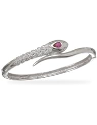 Rhodium Plated Snake Bangle