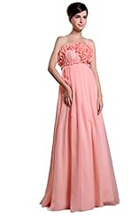 Strapless Chiffon Evening Dress  with a Brush/Sweep Train 