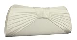 Produkt-Bild: Edle Satin Brauttasce Clutch Tasche, Ivory-Wei&szlig;