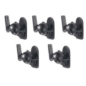 5 Pack of Black Universal Speaker Wall Mount brackets