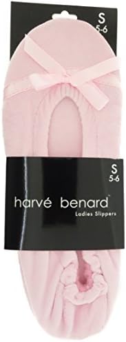 Harve Benard Ladies Ballet Flat Slippers with Satin Ribbon - PNK-SM