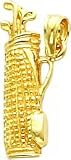 14K Gold Golf Bag & Clubs Charm Golfing Sports Pendant