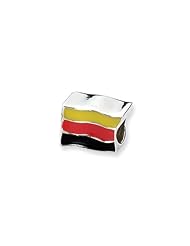 Sterling Silver Germany Flag Charm for 3mm Charm Bracelets