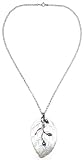 Sterling Silver Mother of Pearl Leaf Motif Pendant, 18