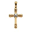 14K Two-Tone Gold Cross Pendant - 41.50x22.25mm