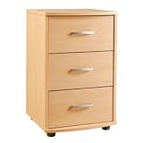 3 Drawer 'Newquay' Bedside Table - Beech Kitchen & Housewares