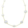 Handmade 18k Yellow Gold over Sterling Silver Moonstone Gemstone Necklace, 16''