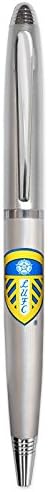 Leeds United AFC Official Soccer Gift Boxed Satin Chrome Ballpoint Pen Silver